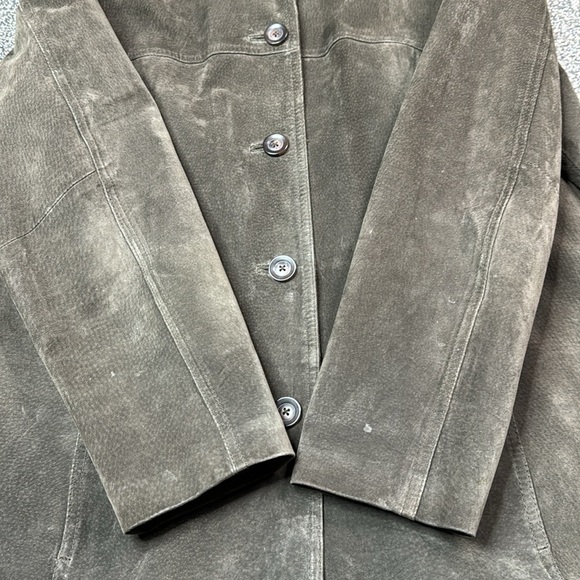 Vintage Cherokee Brown Leather Button Front Jacket Size 18W 90s - Picture 10 of 10